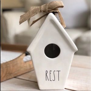 Rae Dunn Rest Birdhouse Birds Nest W/ Eggs Burlap